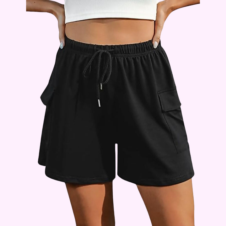 ELASTIC WAIST DRAWSTRING CARGO SHORTS