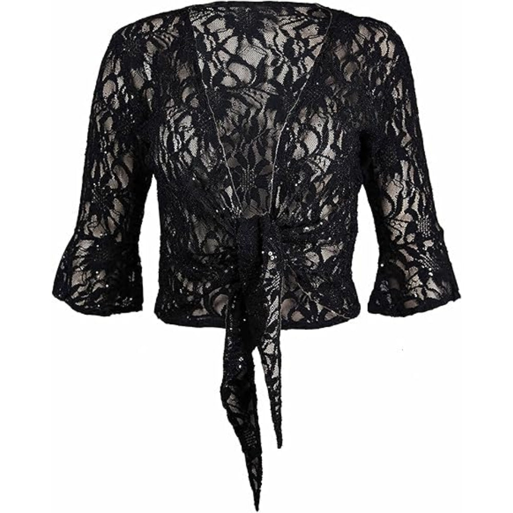 Floral Lace Sequin Shrug
