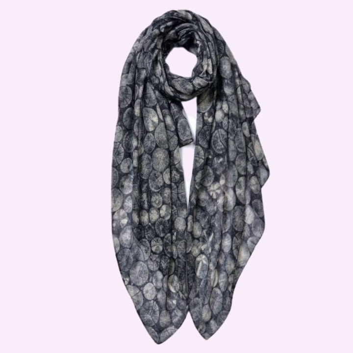 Small Round Wood Pattern Print Scarf