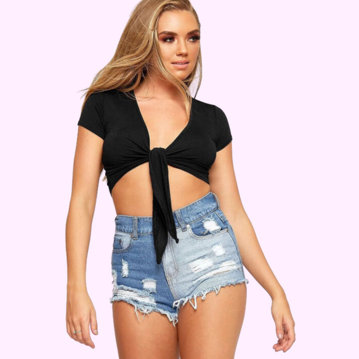 Cap Sleeve Tie Up Crop Shrug