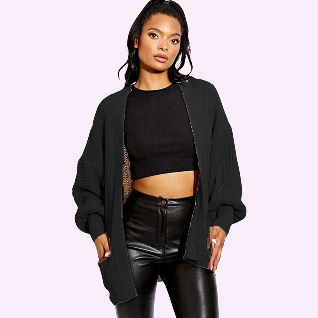 Balloon Sleeve Crop Cardigan