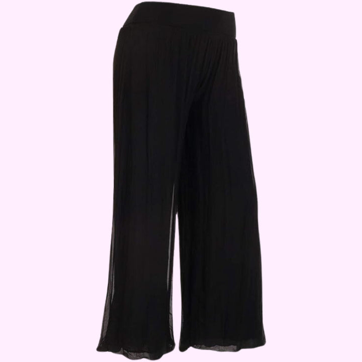 Italian Two Layers Silk Pleated Trouser