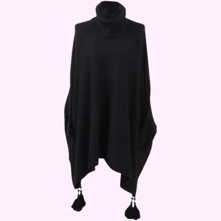 Italian Plain Cowl Neck Poncho