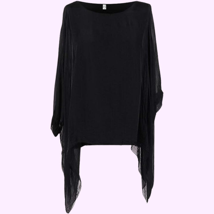 Italian Batwing Silk Tunic Top