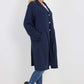 Italian Front Button Fastening Longline Cotton Cardigan