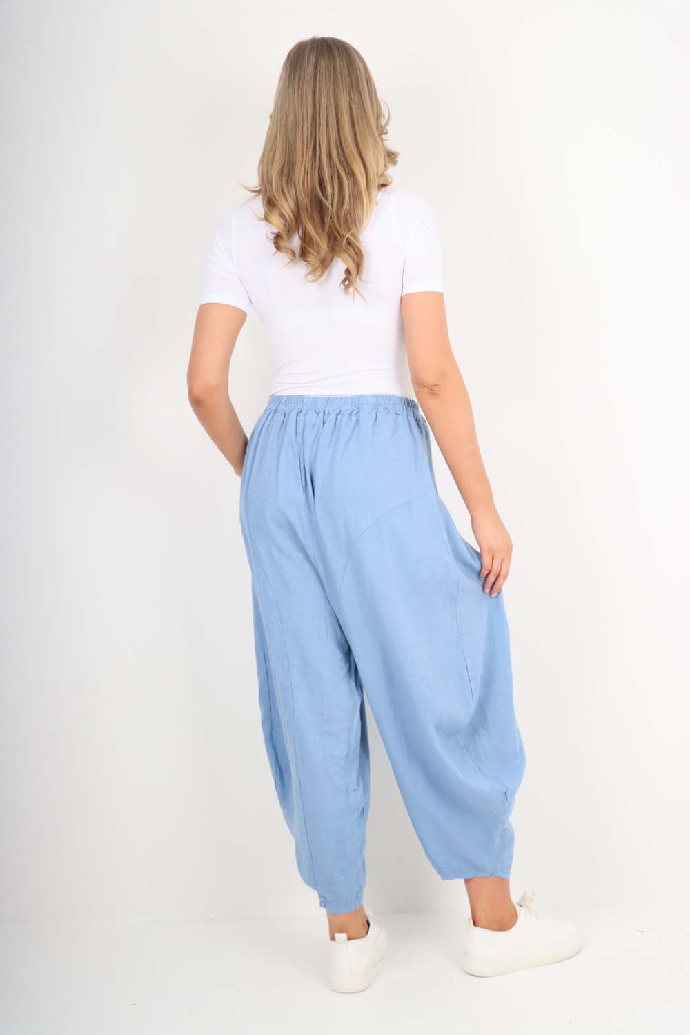Italian Plain Linen Hareem Pants