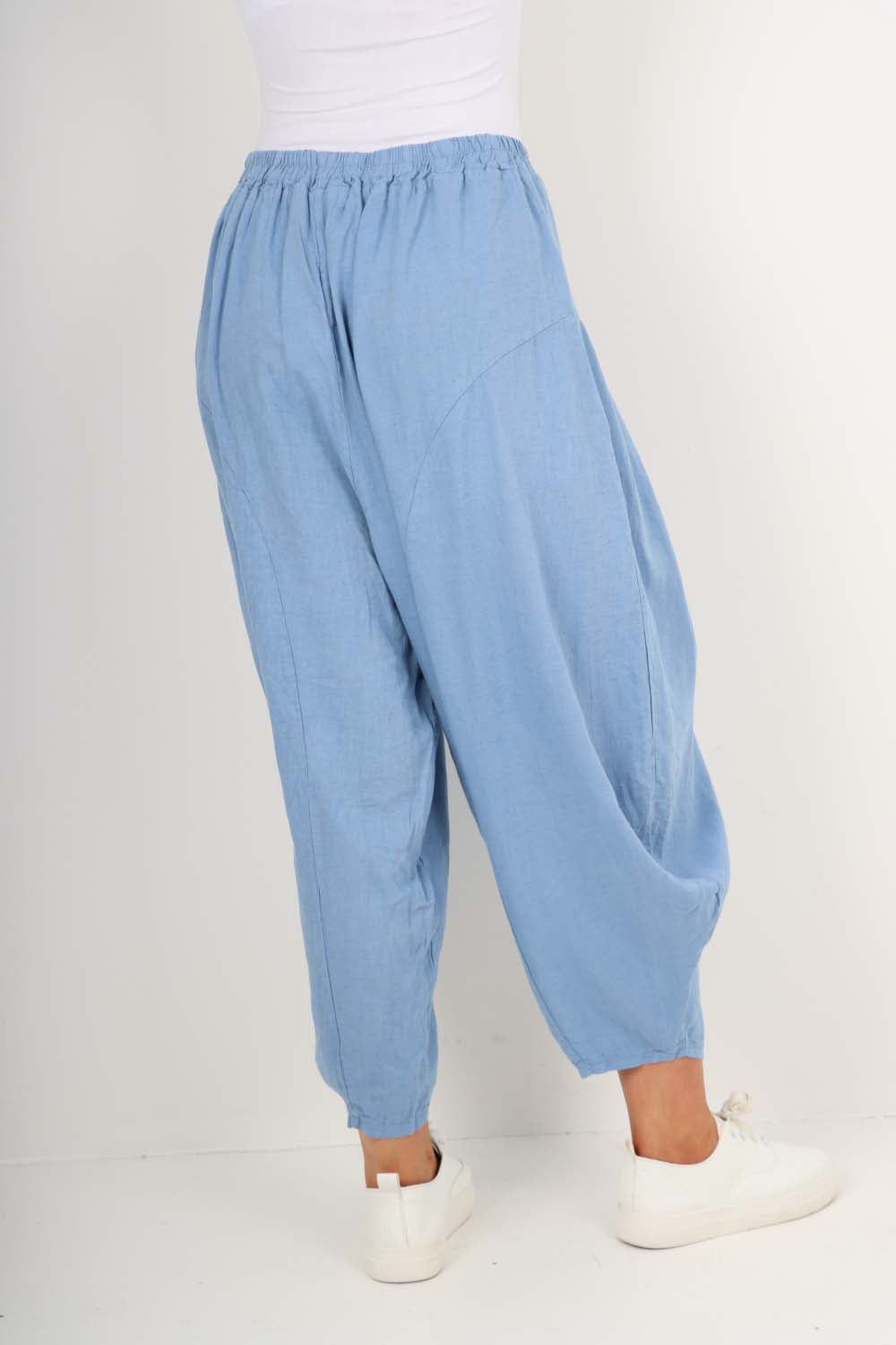 Italian Plain Linen Hareem Pants