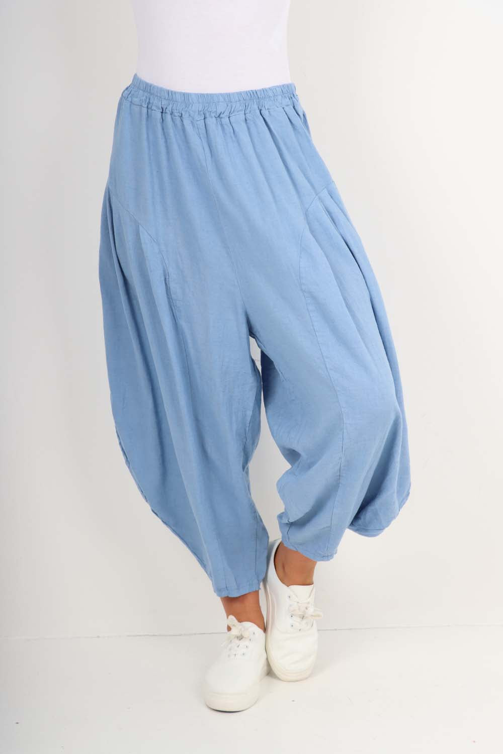 Italian Plain Linen Hareem Pants