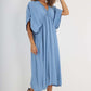 Italian Drawestring Front Flared Linen Dress