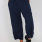 Italian Drawstring Hem Cotton Trousers With Side Pockets