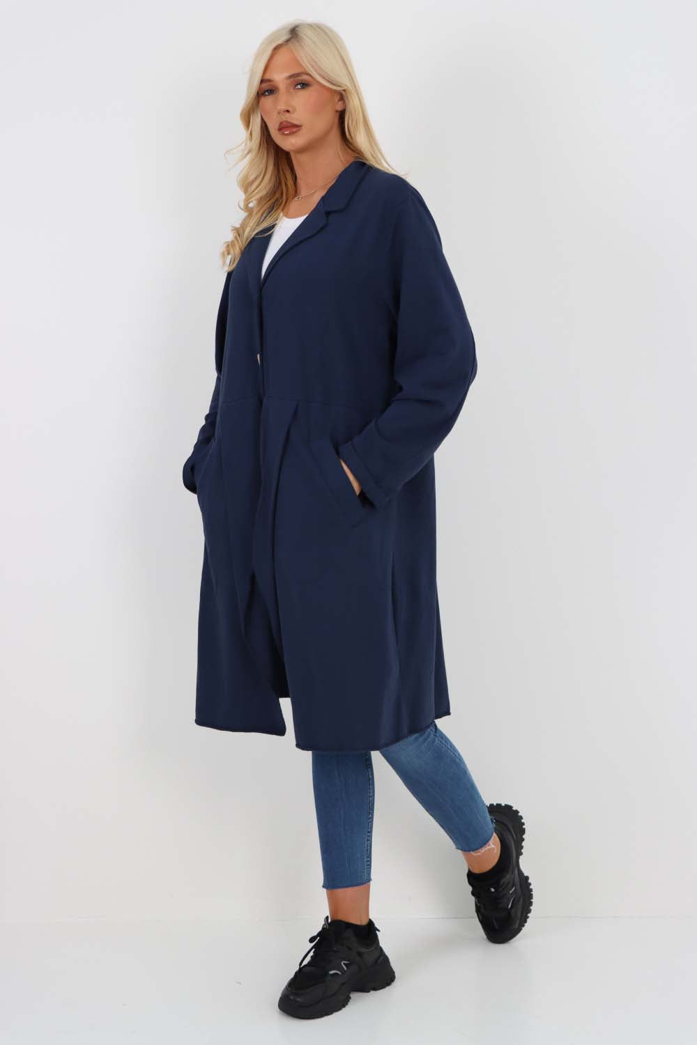 Italian Front Button Fastening Longline Cotton Cardigan