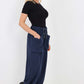 Italian Drawstring Cotton Harem Trousers With Side Pockets