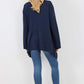 Italian Diagonal Pockets Cotton Tunic Top