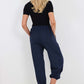 Italian Ruched Hem Cotton Trousers With Side Pockets
