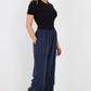 Italian Drawstring Hem Cotton Trousers With Side Pockets