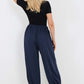 Italian Drawstring Cotton Harem Trousers With Side Pockets