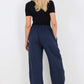 Italian Drawstring Hem Cotton Trousers With Side Pockets