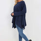 Italian Diagonal Pockets Cotton Tunic Top