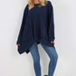Italian Diagonal Pockets Cotton Tunic Top