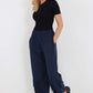 Italian Drawstring Hem Cotton Trousers With Side Pockets
