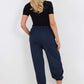 Italian Ruched Hem Cotton Trousers With Side Pockets