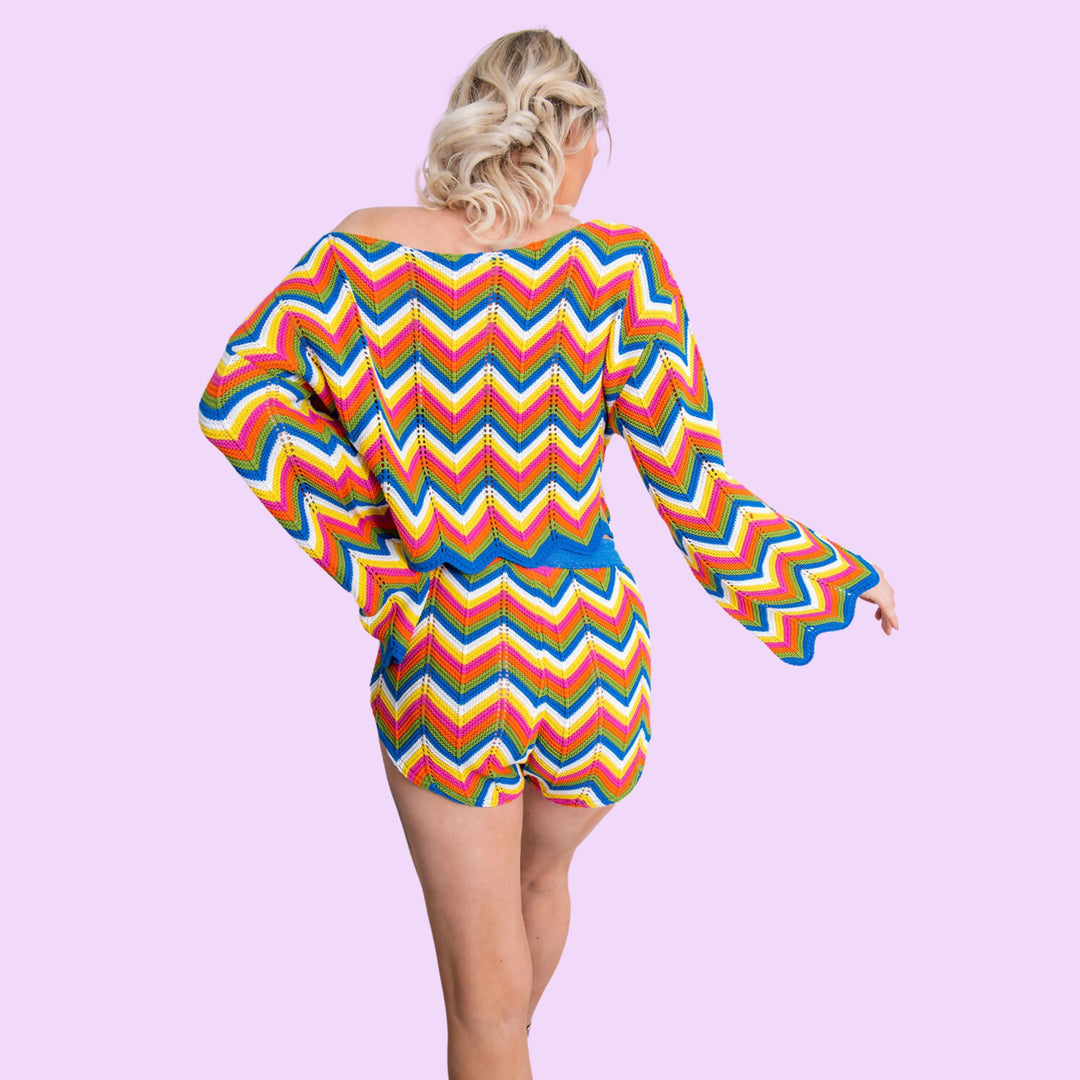 AZTEC MULTI ZIG ZAG SHORT SET