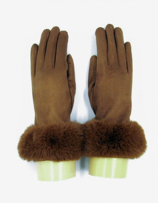 Plain Fur Trim Gloves