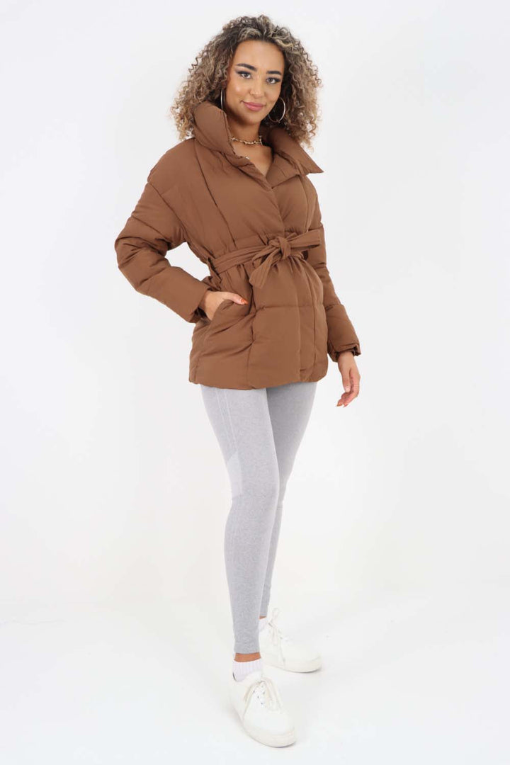 Italian Belted Hooded Jacket Coat