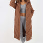 Italian Quilted Hooded Long Jacket Coat