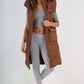 Italian Padded Pockets Hooded Long Gilet