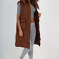 Italian Padded Pockets Hooded Long Gilet