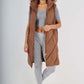 Italian Padded Pockets Hooded Zip up Long Gilet