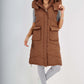 Italian Padded Pockets Hooded Long Gilet