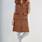 Italian Padded Pockets Hooded Long Gilet
