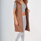 Italian Padded Pockets Hooded Zip up Long Gilet