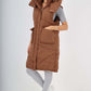 Italian Padded Pockets Hooded Long Gilet