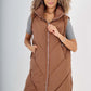 Italian Padded Pockets Hooded Zip up Long Gilet
