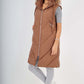 Italian Padded Pockets Hooded Zip up Long Gilet