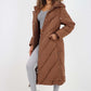 Italian Quilted Hooded Long Jacket Coat
