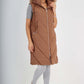 Italian Padded Pockets Hooded Zip up Long Gilet