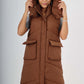 Italian Padded Pockets Hooded Long Gilet