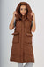 Italian Padded Pockets Hooded Long Gilet