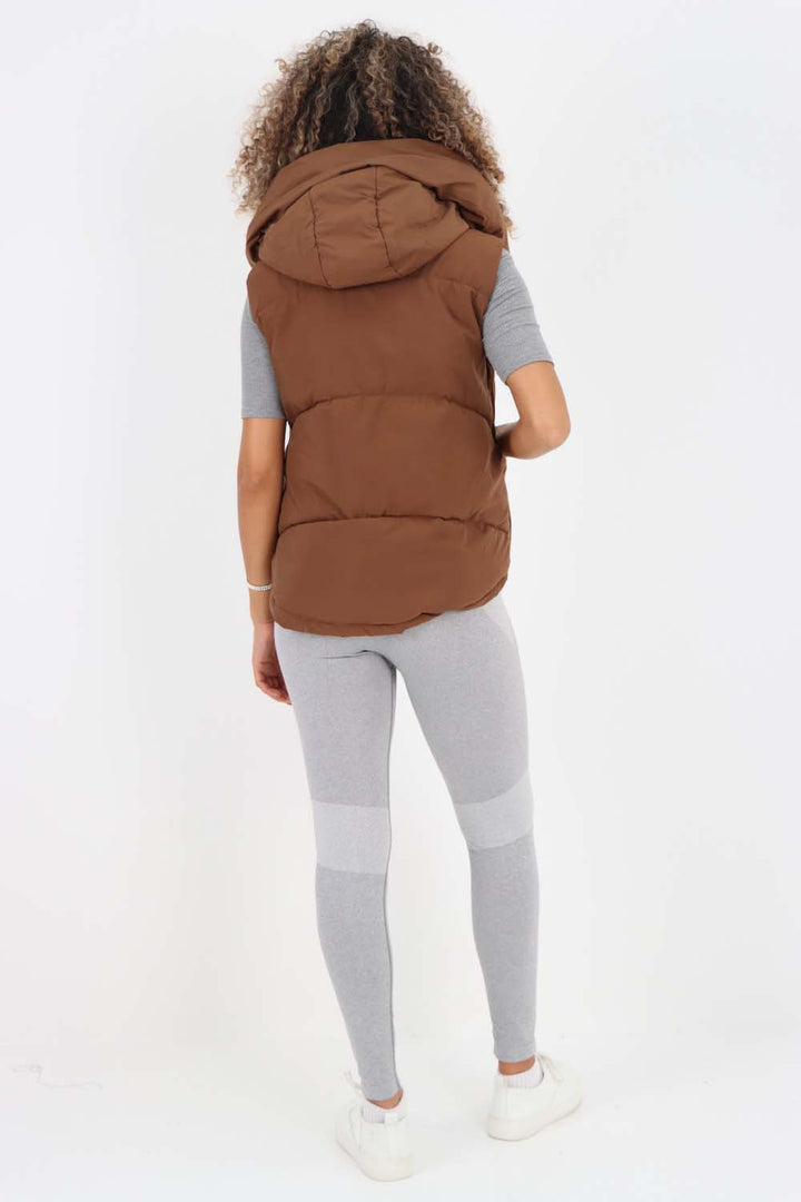 Italian Padded Pockets Hooded Gilet