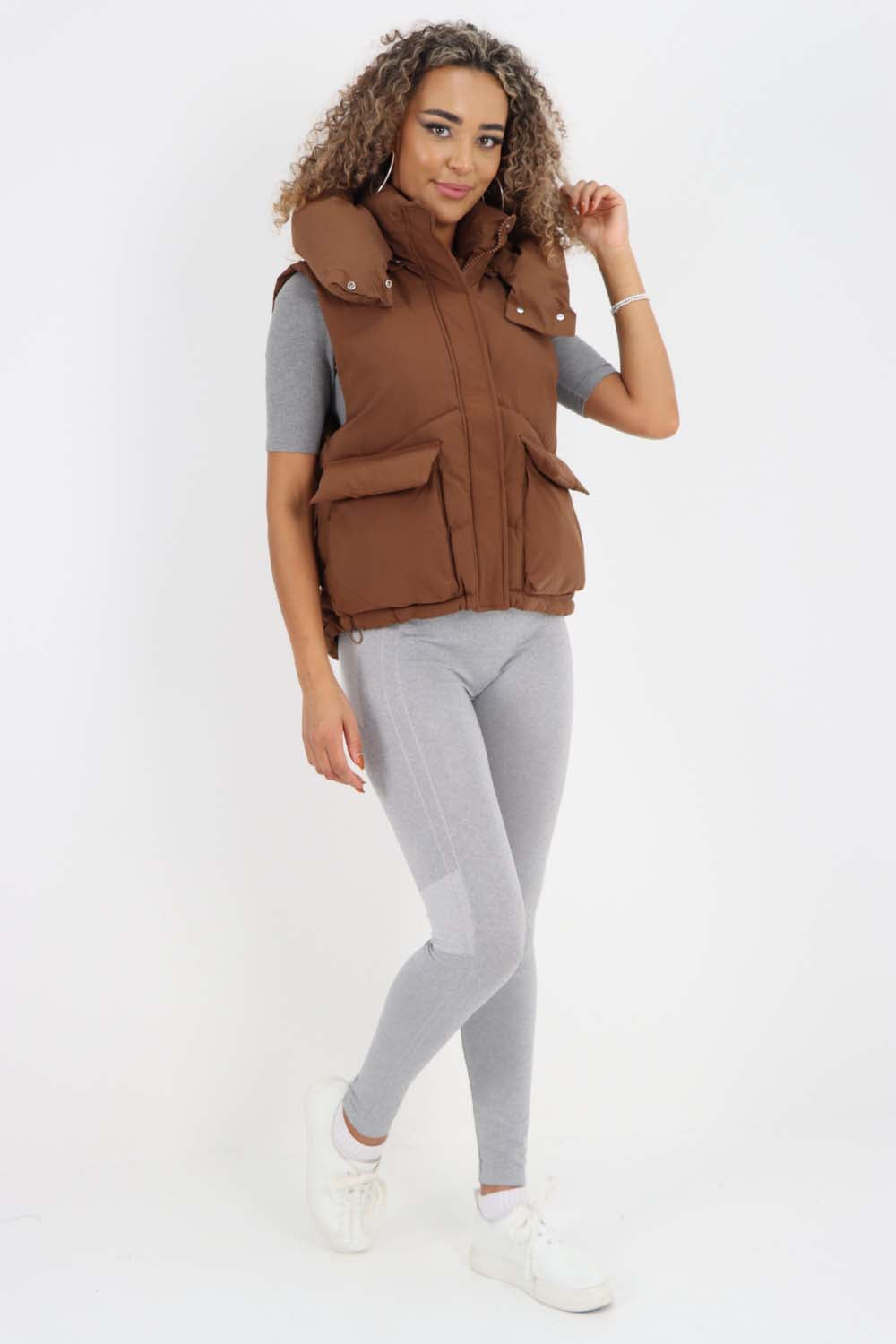 Italian Padded Pockets Hooded Gilet