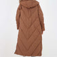 Italian Quilted Hooded Long Jacket Coat