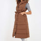 Italian Belted Hooded Long Gilet