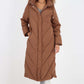 Italian Quilted Hooded Long Jacket Coat