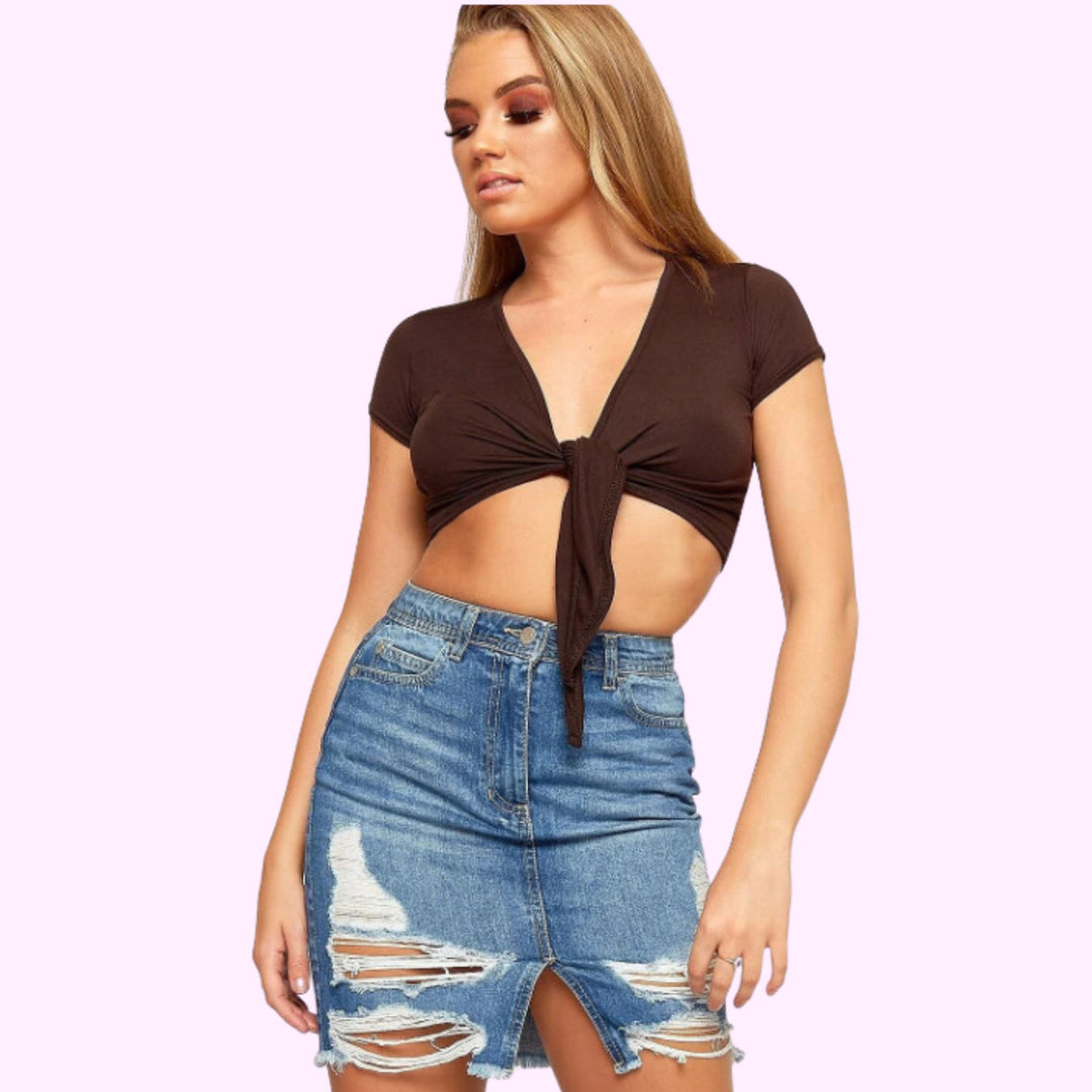 Cap Sleeve Tie Up Crop Shrug