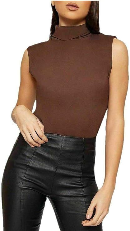 Sleeveless Polo Neck Top