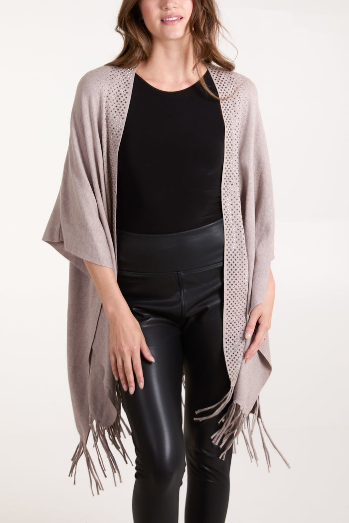 Diamante Edge Tassel Cardigan